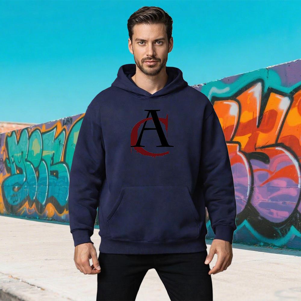 Autumn New Fashion Hoody Funny Graphics Letter A Printed Men Hoodies Sweatshirt Hip Hop Streetwear Plus Fleece Pullover Clothing