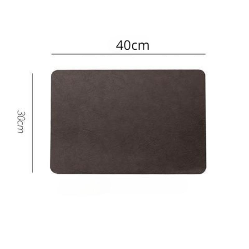 

Легкий роскошный однотонный кожаный коврик для столовых приборов кофейно-коричневого цвета из ПВХ, коврик для стола, водонепроницаемый маслостойкий, теплоизоляционный, тарелка, коврик для чаши, декор стола 40x30cm чёрный/коричневый