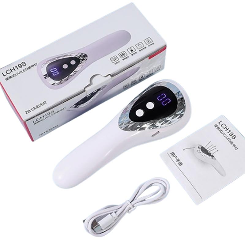 

Handheld Led Uv Nail Lamp Rechargeable Nail Dryer With 5 Lamp Beads Fast-Dry Machine Portable Home Diy Salon Manicure