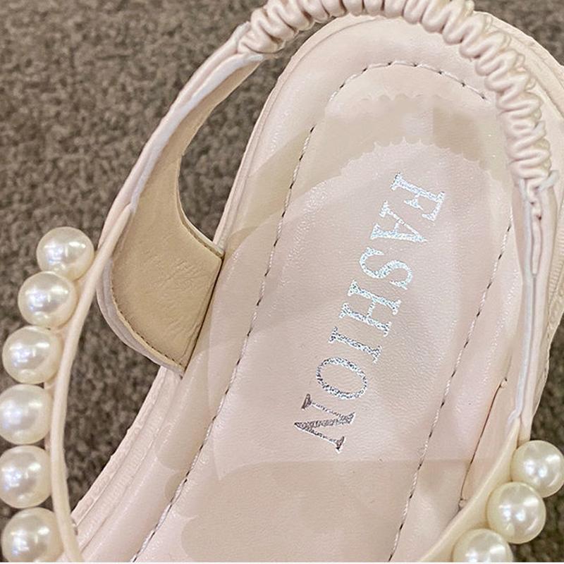 Flower Sandals Female Summer All-match Thick Bottom Korean System Slope with Flat Bottom Roman Shoes