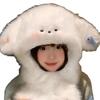 Cartoon Ear Protection Hat Cute Winter Warm Hat Gifts Dog Hooded Scarf  Hiking