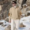 Autumn and Winter Men's New Square Grid Men's Stand Up Collar Single Breasted Casual Long Sleeved Sweatshirt