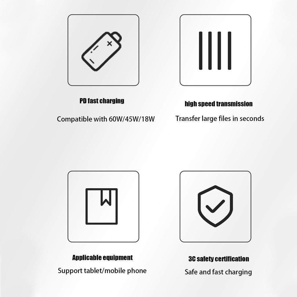1m Type C To USB C Cable Fast Charging For Smartphone Power BanK USB To Type C/USB C Data Cable