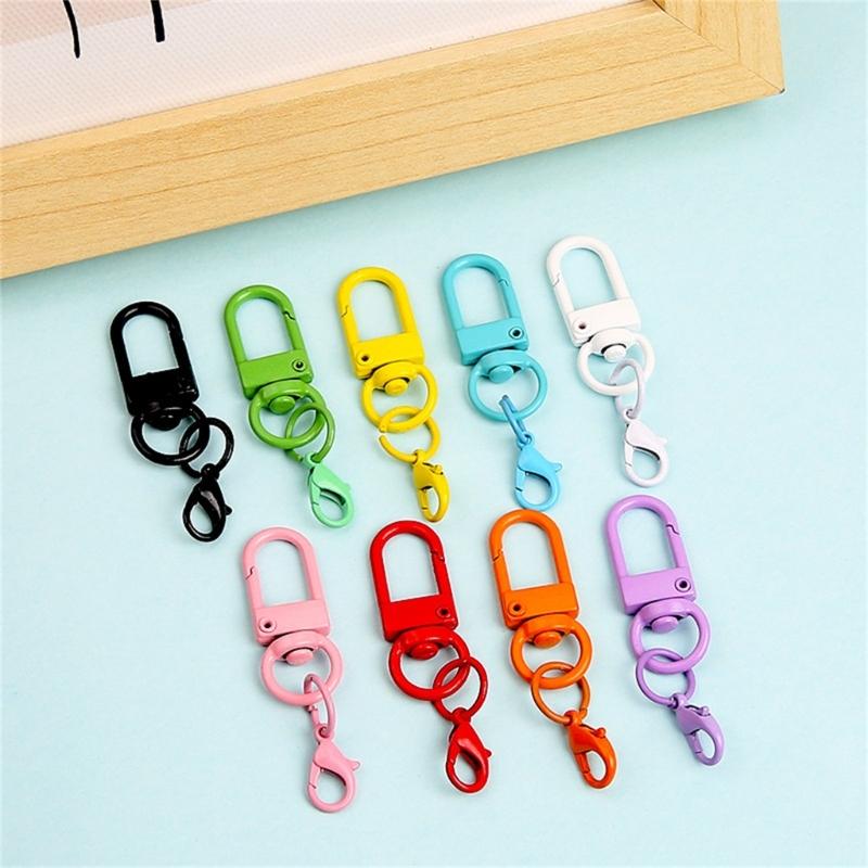 9Pcs U Shaped Rotating Lobster Clasp for Keychain and Accessories Jewelry Kits Fashionable Purse Clip Bags Pendants