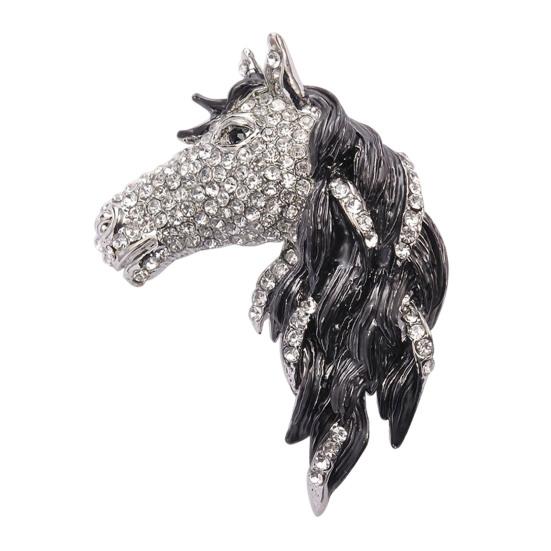 

Брошь Голова Лошади Сверкающий Сплав Животное Значок на Лацкан Инкрустированный Стразами Брошь Лошадь Аксессуар для Одежды для Мужчин Женщин Подарок для Любителя Лошадей чёрный