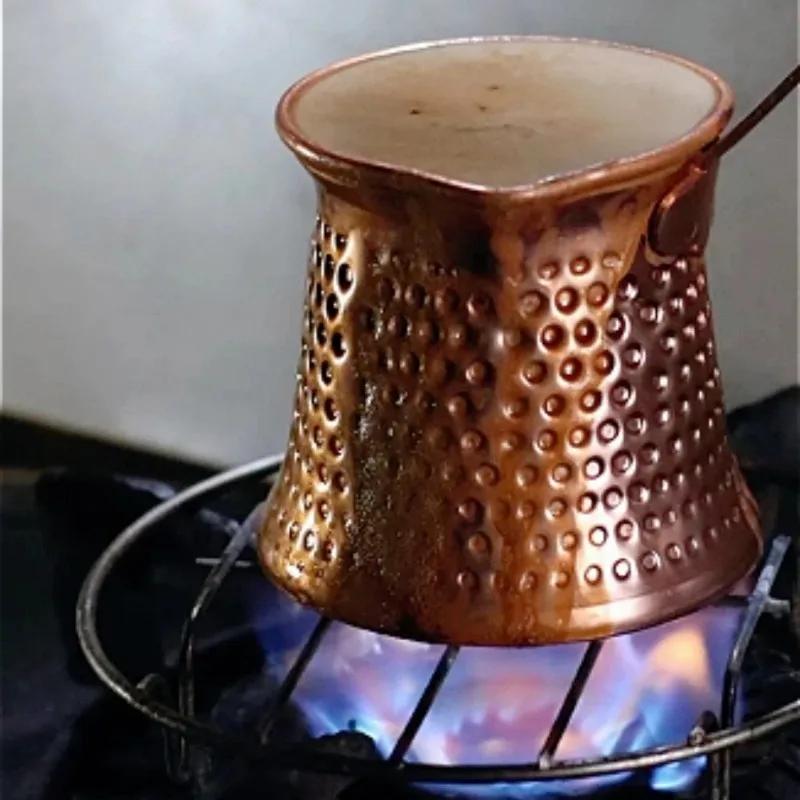 350ml Turkish Copper Coffee Pots Heat Resistance Brewing Chocolate Milk Moka Pot for Home Kitchen Espresso Coffeeware Teaware