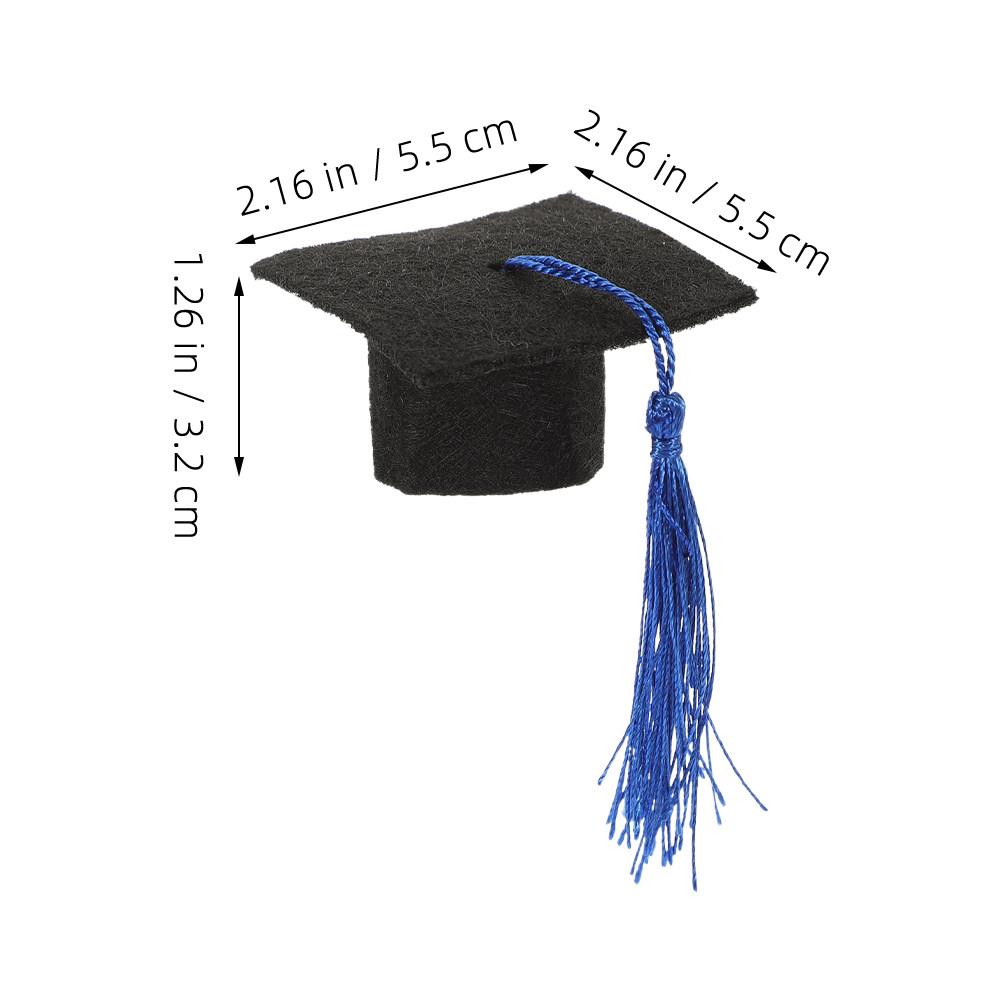 

12Pcs Mini Grad Cap Bottle Topper for Wine Beverage Container Decor Graduation Party Decoration Accessory Set Funny Wine Stopper синий