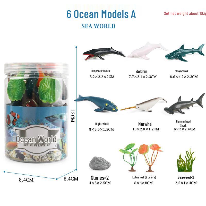 Ocean Crab Simulation Toy Set: Includes Hermit, Swimming, and Three-Spot Plastic Models
