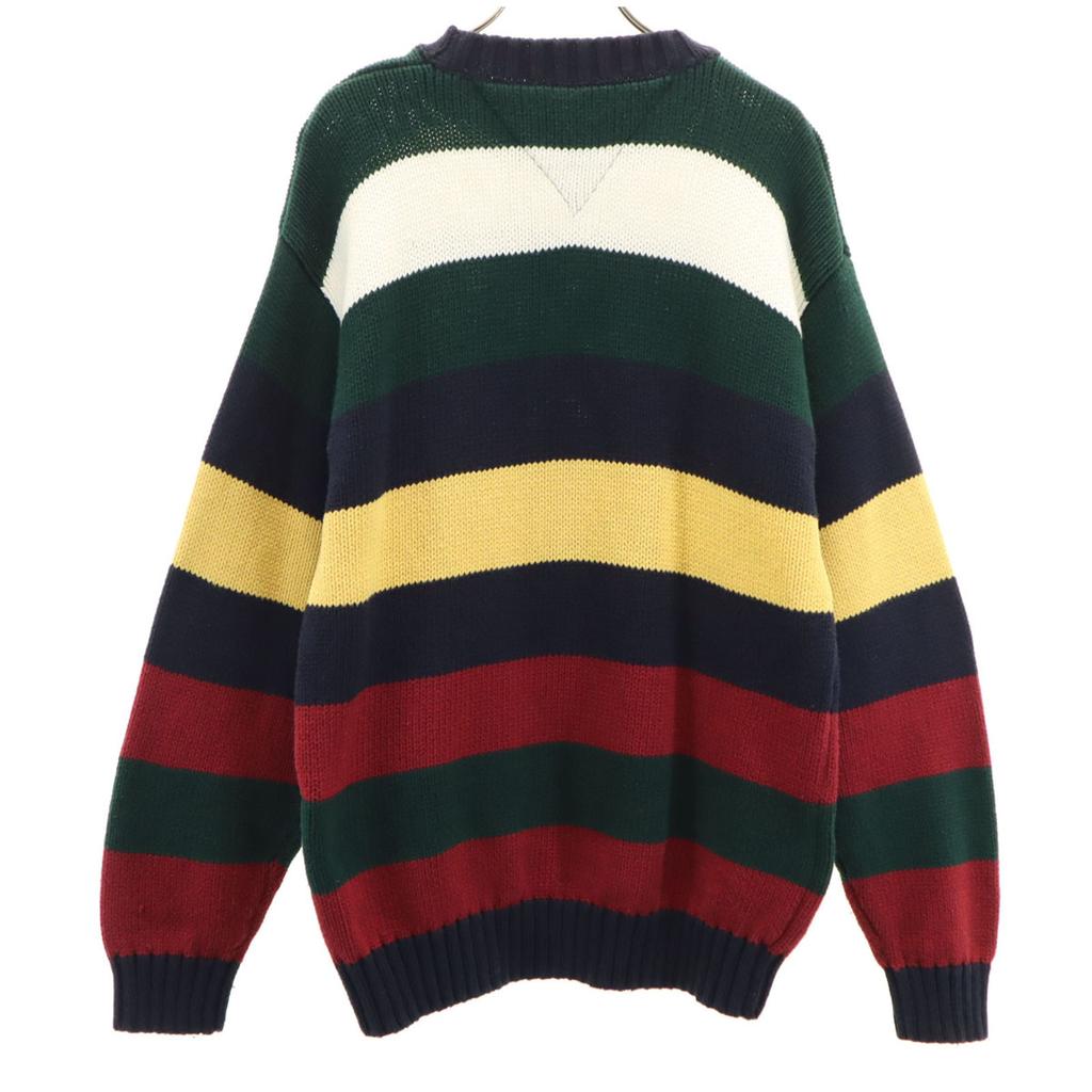 TOMMY HILFIGER 90s Old Flag Tag border Long sleeve sweater M Multi knit Men's Used