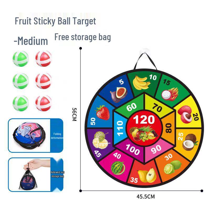 Children's Fruit Sticky Ball Target Game - Early Education Animal Throwing Set