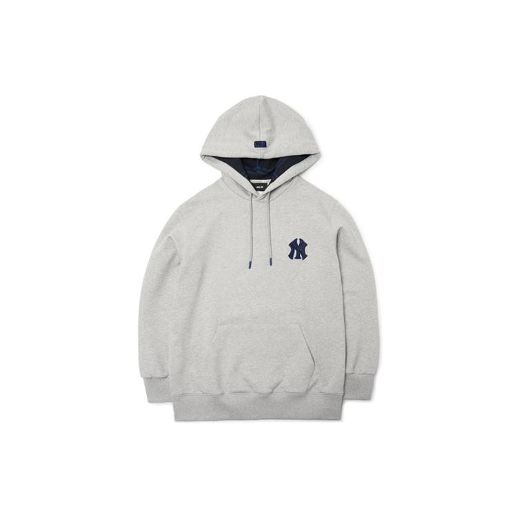 MLB Base Logo Sweatshirts Unisex Gray Hooded Moderate Regular 3AHDC0114-50MGS M