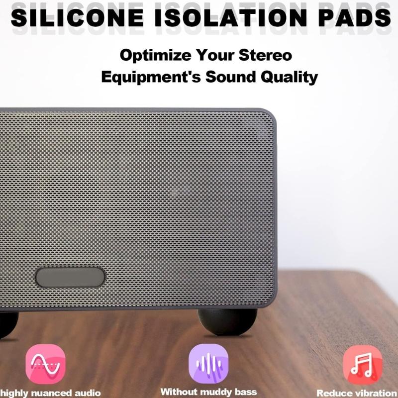2xSilicone Anti Vibration Speaker Feet Shock Absorption Pad for Sound Equipment Protections Against Scratches Slip