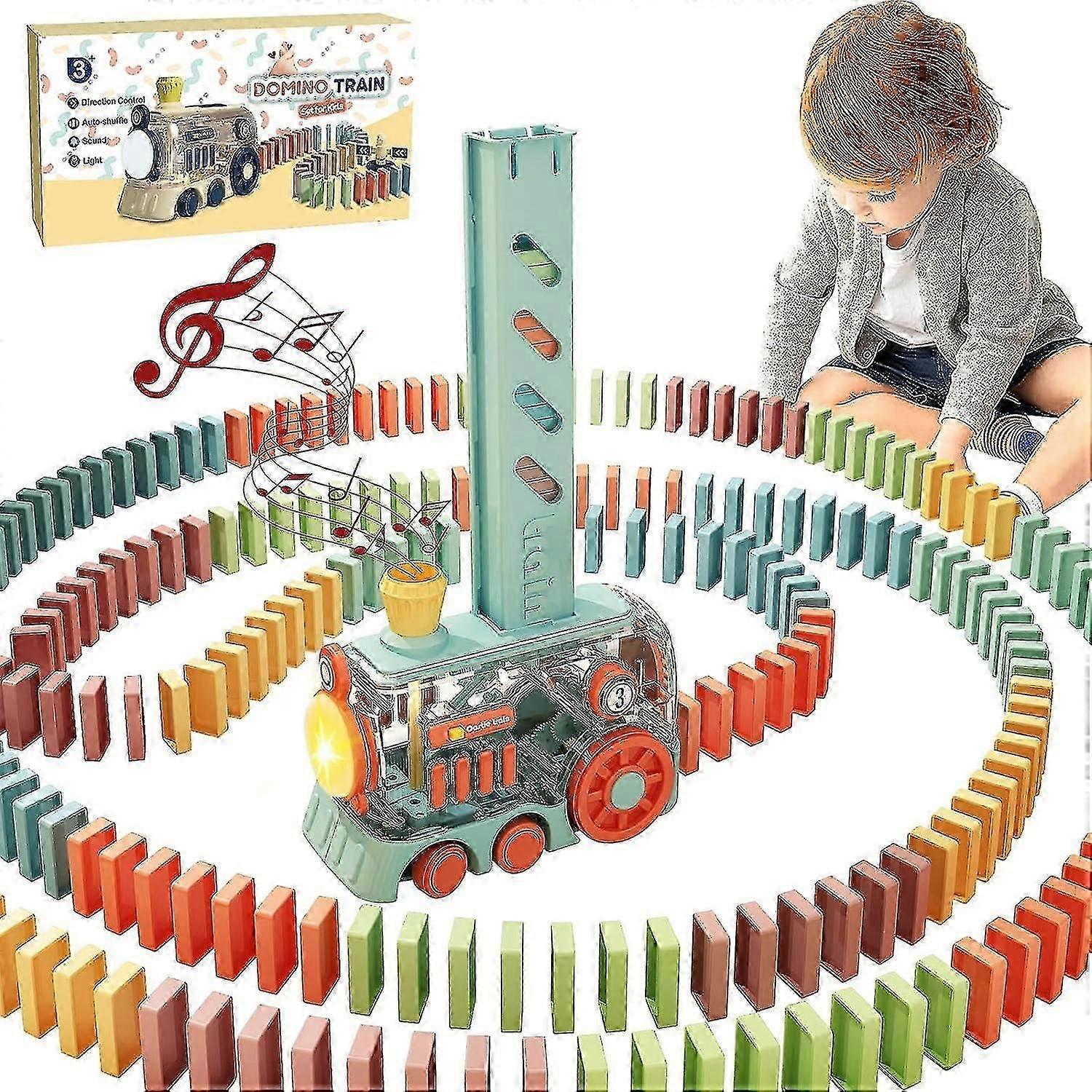 200 Pcs Automatic Dominoes Train Set