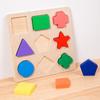 Puzzle d'association de formes tridimensionnelles pour enfants Éducation précoce Bois Grand Couleur Cognitif Puzzle Planche Jouets éducatifs interactifs