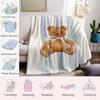 Blue Stripe Teddy Flannel Blanket Warm Soft Halloween Christmas Couch Warm Cozy Decorative Decor Gift for All Season