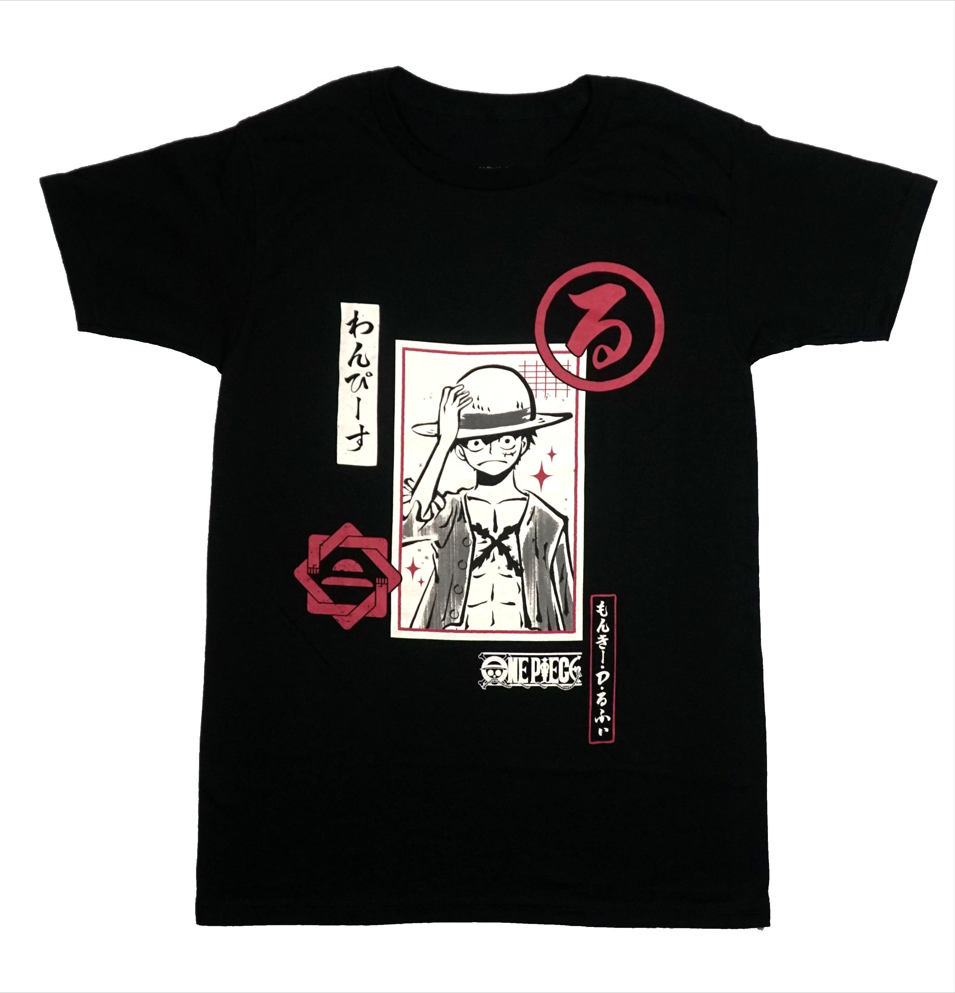 

One Piece Anime Luffy with Red Print in Boxes Printed Tshirt Unisexs and Womens Tshirt Unisexs Top Sports Tshirt 2026 Summer New S