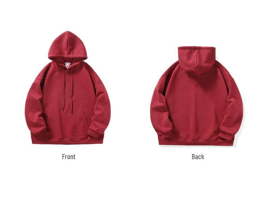 Unisex Heavyweight Hoodie: Solid Color American Street Style for Autumn/Winter