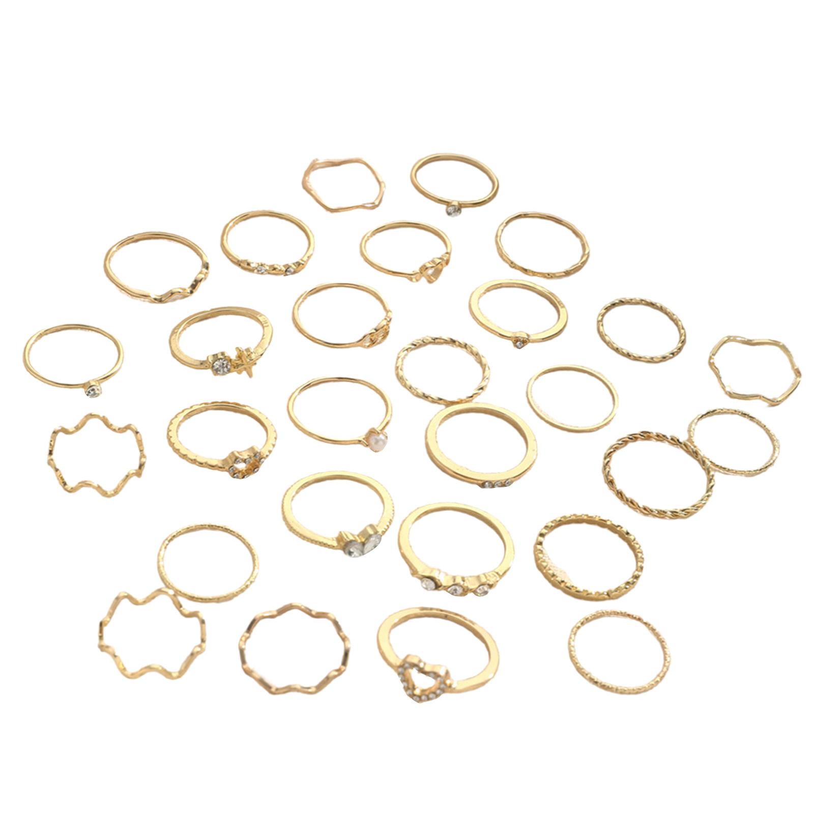 

Elegant 28 Pieces Stylish Waving Rings With Heart Accent Portable Accessory for Everyday Wear and Special Occasions