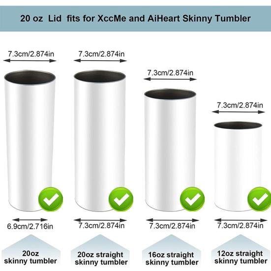 Cup Lid Food Grade BPA Free Plastic Sliding Transparent Replacement Straw Hole Splash Resistant 20oz Skinny Tumbler Cover Home Supplies