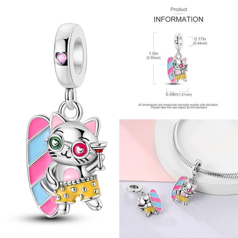 Copper Charms Clock Ocean Sea Turtle Mermaid Heart Shape Beads Fit Original Pan Pendant Bracelet Diy Woman Jewelry