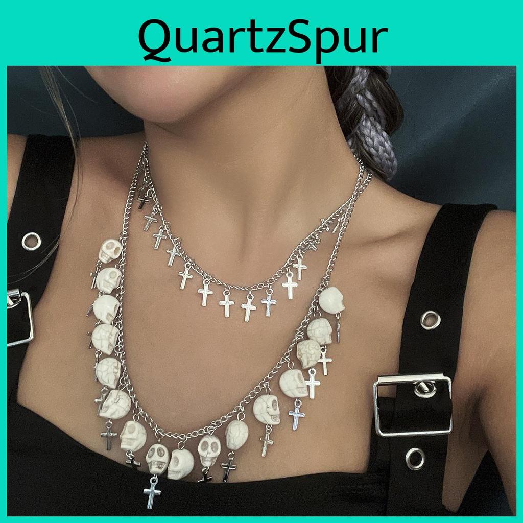 Skull Cross Jewelry With Electroplated Alloy Pendant For Halloween Accessories