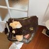Premium bag women's new autumn and winter retro fashion shoulder bag exquisite wide shoulder strap messenger bag