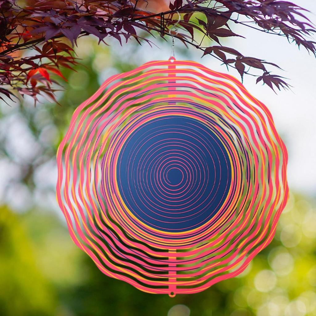 10 Inch Hanging Wind Chime Colorful Spiral Design Durable Metal for Garden Lawn Patio Decor Easy to Hang Perfect Gift for Spring Summer Fall