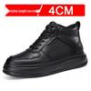 New British Style Mid-High Top Canvas Shoes: Lightweight, Breathable, Thick Sole, Hidden Heel, 10CM Casual Sports Shoes for Men