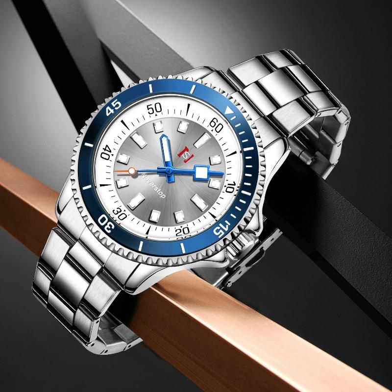 Top Neue Herrenuhr Klassischer Business-Stil Stahlband Quarzuhr Leuchtender Kalender Herrenarmbanduhr