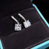 S925 Sterling Silver Versatile Dangle Earrings with White Gold Plating and Diamond Set
