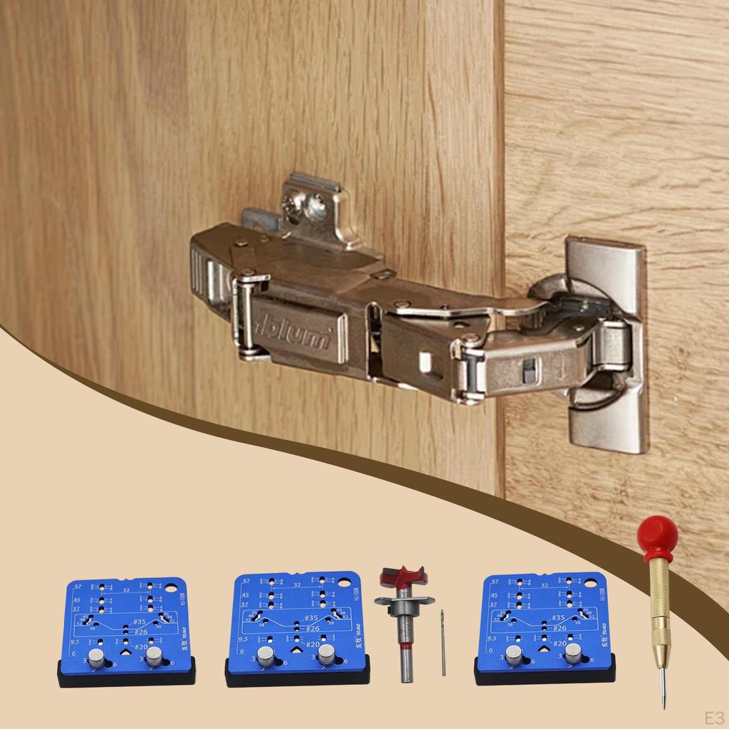 Hinge Hole Drilling Guide Locate Carpenters Cupboard Installation Jig