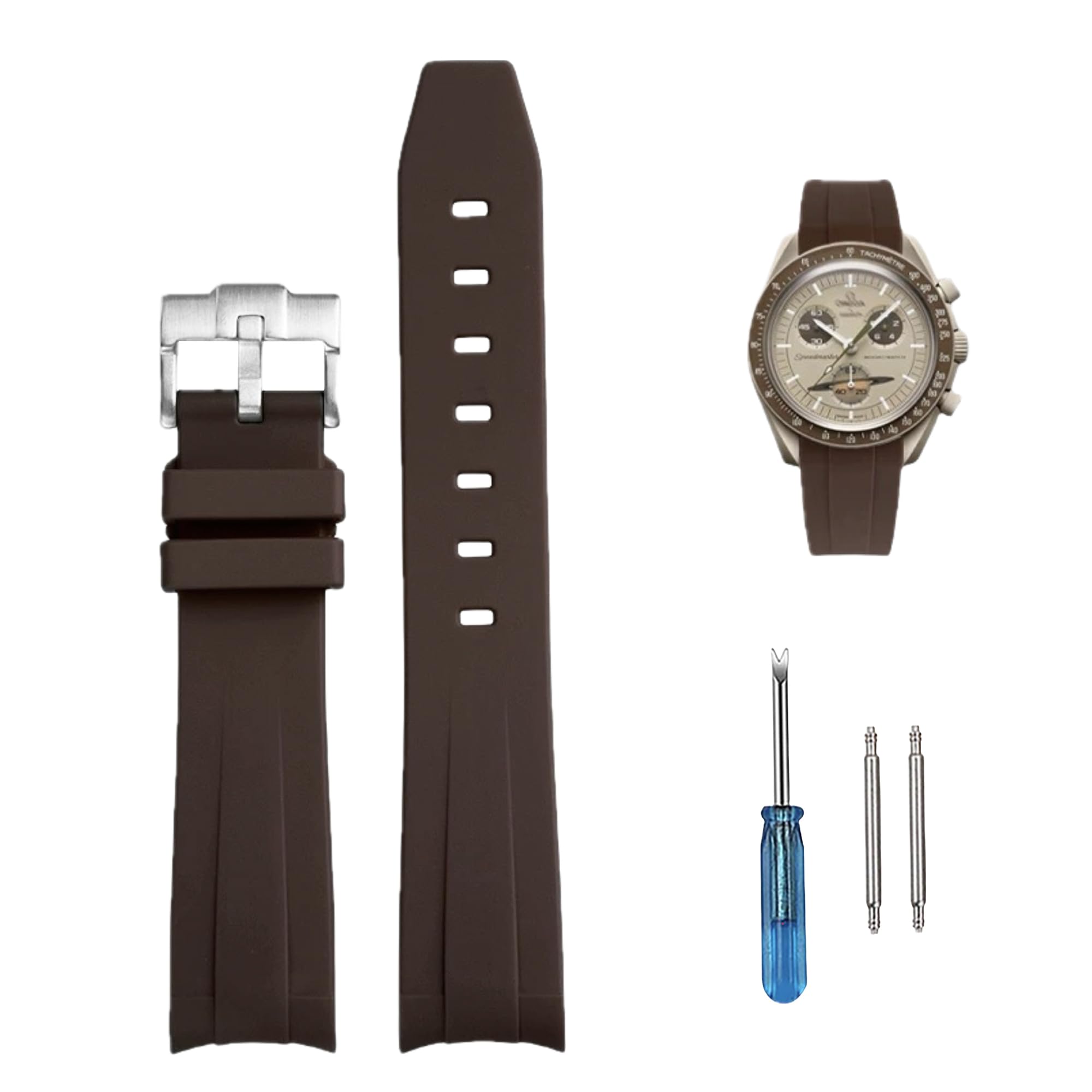 

Ремешок для часов 20 мм для и резиновый ремешок для часов с силиконовым водонепроницаемым и включает инструмент для регулировки и пружину Omega, Swatch, MoonSwatch, Omega,