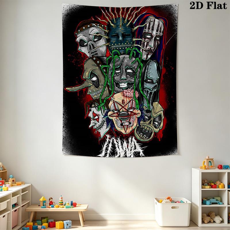 Slipknot Horror Mask Pattern Home Decor Tapestry, Wall Hanging, Decorative RV Wall Cloth.MGT0918383