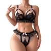 Sexy Cat Woman Passionate Teasing See-through Lace Underwear + Thong Cute And Playful Uniform Temptation Sultry Erotic Bra Set