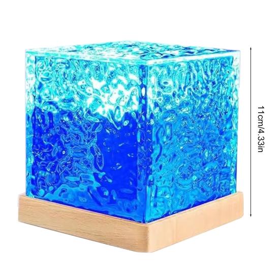 Yousheng Rotating Ripple Night Light 16 Color Changing LED Bedside Lamp with Remote Creative Water Wave Projection for Bedroom Decor