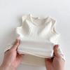 Kids 2024 Summer Korean-Style Soft Cotton Pleated Vest and Shorts Set for Boys and Girls