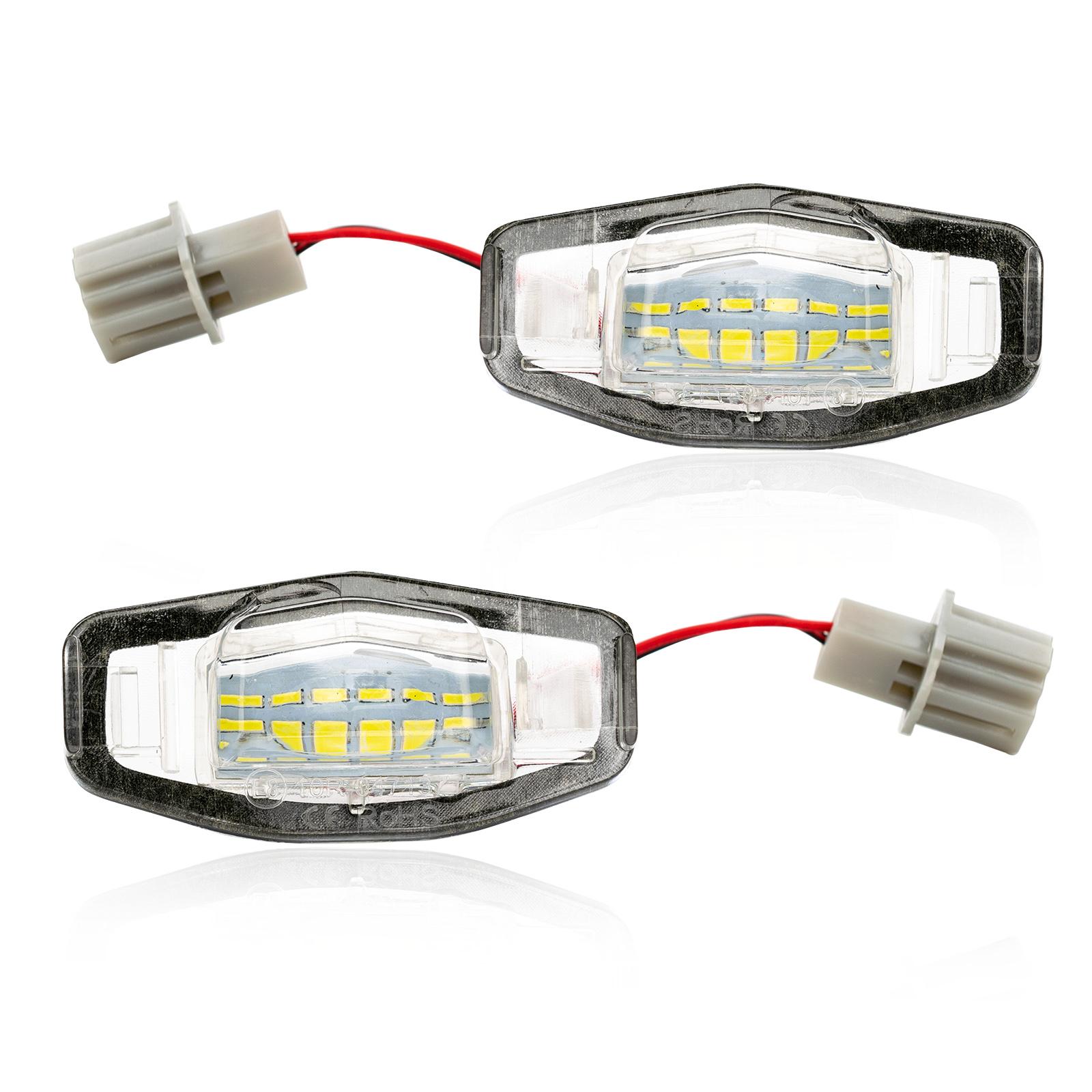 

2 шт., 6000 К, белая лампа освещения номерного знака в сборе, 12 В, 18 светодиодов, лампа для Honda Civic Pilot Accord Odyssey Acura MDX RL TSX ILX RDX белый