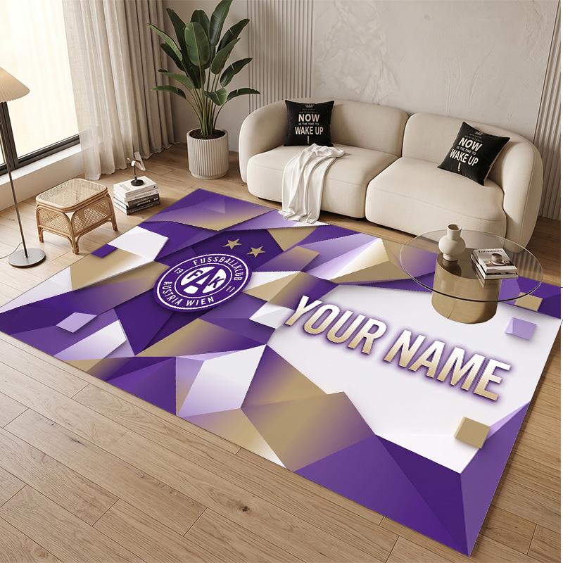 Personalized Crystal Velvet Carpet Austria Wien FC Pattern Non Slip Floor Rug