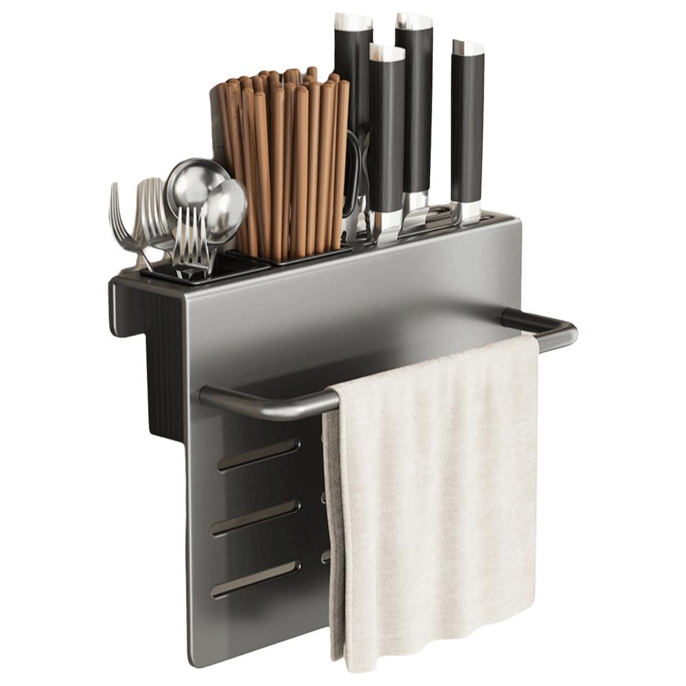 Carbon Steel Cutting Board Rack Heavy Duty Wall-Mounted Holder Kitchen Storage Rack Indoor Use