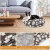 Round Dog Bed Cover Cotton Fleece Waterproof Replacement Pet Bed Cover with Lovely Dog Paw Print Warm Dog Bed Sheet Pet Supplies