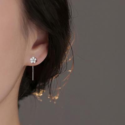 Advanced Sense Long Tassel Earrings Elegant Floret Ear Studs Flower Tassel Earrings Anniversary