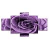 Purple Rose Flower Mist Drops 5 Piece Five Panel Wall Canvas Print Modern Art Poster Picture Home Decor Gift For Him For Her