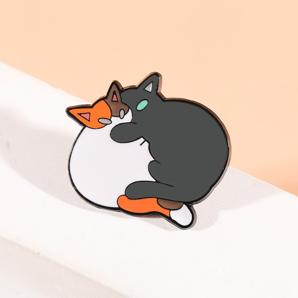 Ferocious Cat Enamel Brooch | Fashion Decorative Brooch Accessories, Lapel Bag Badge Jewelry Gifts, Casual Style, Zinc Alloy Material