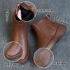 2025 Autumn and Winter Retro Leather Martin Boots British Versatile Platform-soled Chelsea Boots Thickened Warm Thick Heel Short Boots