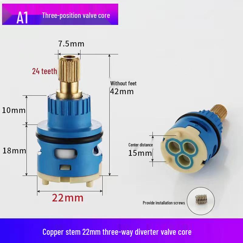 Ceramic Hot/Cold Faucet Cartridge Kit for Kitchen, Basin, and Shower Repair