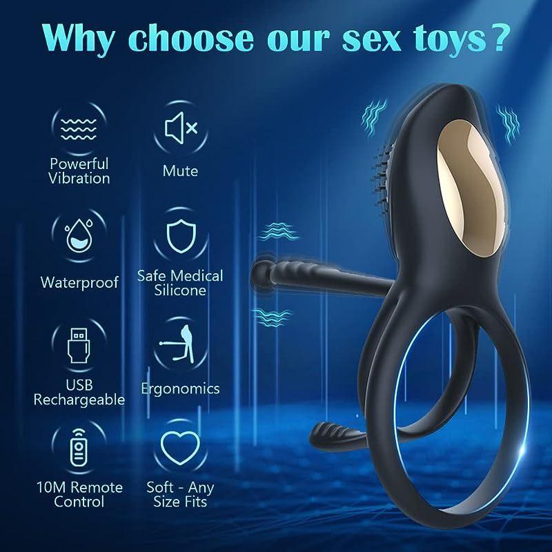 Penis Titreşim Halkası Horoz Prostat Masajı Gecikme Boşalma Klitoris Stimülatörü Anal Boncuk Vibro Külot Seks çiftler için oyuncaklar