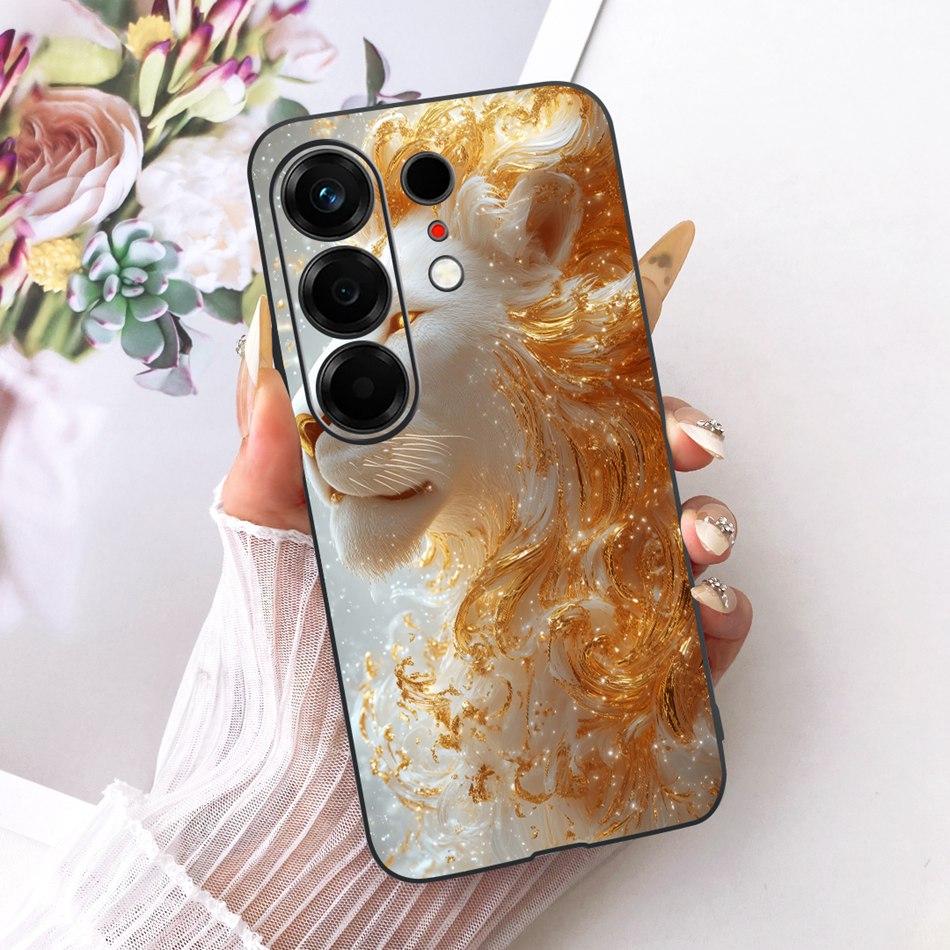 Für Tecno Camon 50 4G CN5 Cooles Drachen-Tiger-Muster Handyhülle Für Tecno Camon50 4G Schwarze Silikon-Weiche Hüllen Stoßfänger