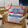 König des Bieres B-Budweiser Kissenbezüge Cartoon Sofa Dekorativ Zuhause Doppelseitiger Druck Kurzer Plüsch Niedliche Kissenhülle