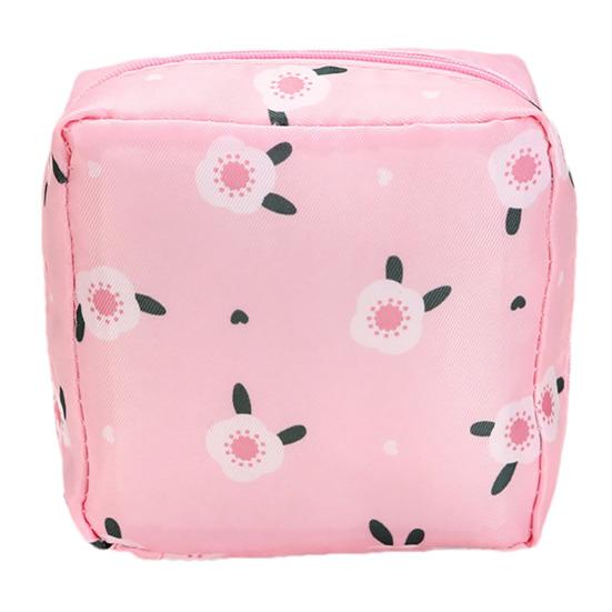 

Гигиеническая сумка для хранения салфеток с мультяшным принтом, портативная застежка-молния, большая емкость, косметические наушники, ключи, сумка для хранения ювелирных изделий, косметичка D