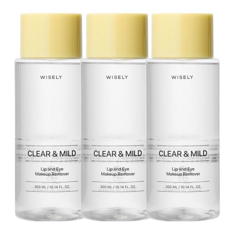 Wisely Clean and Gentle Lip & Eye Large Capacity Remover, 300ml, 3 pcs